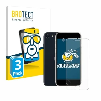 Abbildung von BROTECT Schutzglas für Apple iPhone SE 3 2022 (Display+Kamera) (3 Stück) Schutzfolie Panzer Folie Glas [Extrem Kratzfest 9H, Anti Fingerprint,