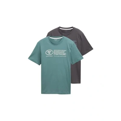 Abbildung von TOM Tailor CREW NECK TEE 2 PACK Tshirt print, Herren, Größe: 3XL, Deep bluish green