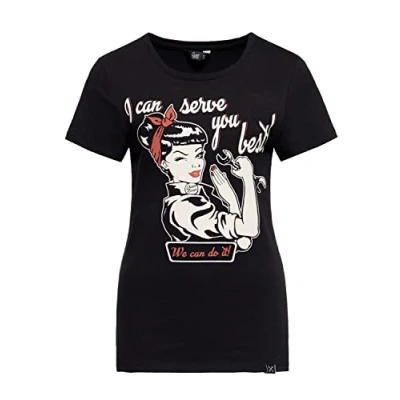 Abbildung von QueenKerosin Print Shirt I can serve you (1 tlg) mit plakativem vintage Front