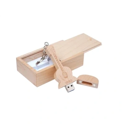 Abbildung von Guitar Shaped Maple Wood Memory Stick USB Flash Drive in Box (3.0/64GB, Wood)