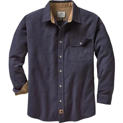 Abbildung von Legendary Whitetails Herren Standard Buck Camp Flanell Solid Shirt, Navy Heather, XX Large