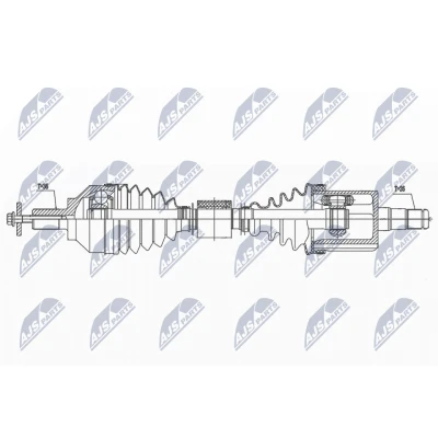 Abbildung von NTY NPW VV 139 Antriebswelle Vorderachse links 517 Automatikgetriebe VOLVO: V50, C30, S40 II