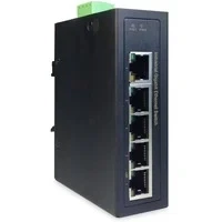 Abbildung von DIGITUS Netzwerk Switch 5 Port Fast Ethernet DIN Rail Montage Klemmleiste Lüfterlos Schwarz/Blau
