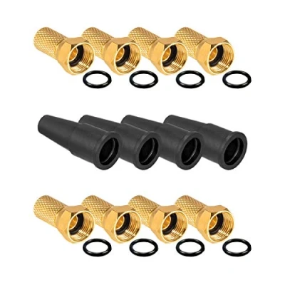 Abbildung von HB DIGITAL SAT Zubehör Set 4X Gummitüllen und 8X F Steckern Koaxialkabel Koaxial Stecker