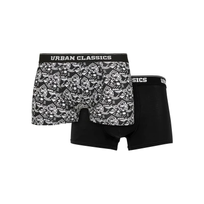Abbildung von Urban Classics 2PACK Boxershorts, Herren, Größe: Medium, Detail aop black
