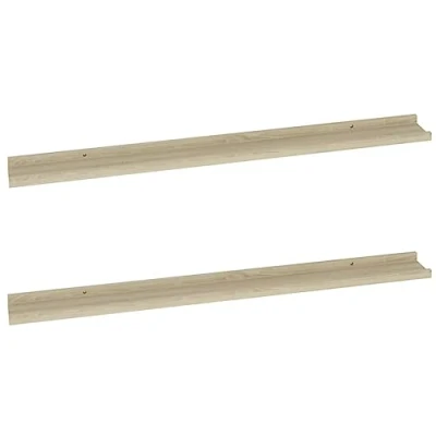 Abbildung von vidaXL 2X Wandregal Bücherregal Wandboard Schweberegal Hängeregal Dekoregal Freischwebend Regal Büroregal Wandablage Sonoma Eiche 100x9x3cm