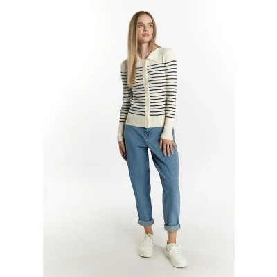 Abbildung von DREIMASTER Maritime Damen Strickjacke XL/XXL / Off White Marine 50% Viskose 28% Polyester 22% Nylon