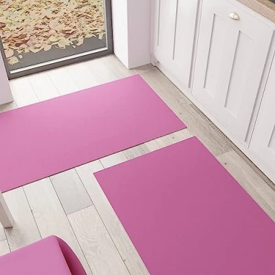 Abbildung von PETTI Artigiani Italiani Küchenteppich, Küchenläufer, waschbar, rutschfest, einfarbig, 52 x 180 cm, Fuchsia, 100% Made in Italy
