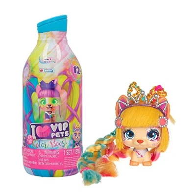 Abbildung von VIP PETS Color Boost Überraschungs Hündchen mit 30 cm langen Haaren zum Stylen und Sammeln, Accessoires &amp; farbige Haarkreide ab 3 Jahren geeignet
