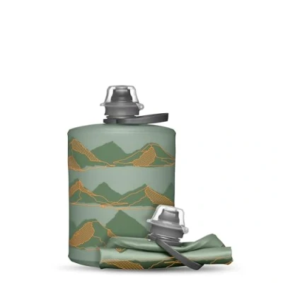 Abbildung von HydraPak Stow (500ml, 17oz) Zusammenklappbare Wasserflasche Ultraleichte &amp; verpackbare Reiseflasche, flexible Ski , Wander Fahrrad oder Kletterflasche Grun Berg Design