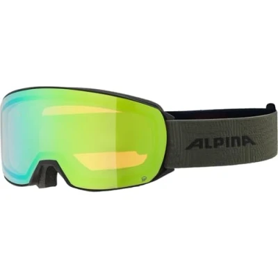Abbildung von ALPINA NAKISKA Q Verspiegelte, Kontrastverstärkende &amp; Polarisierte Skibrille Mit 100% UV Schutz Für Erwachsene, black olive matt, One Size