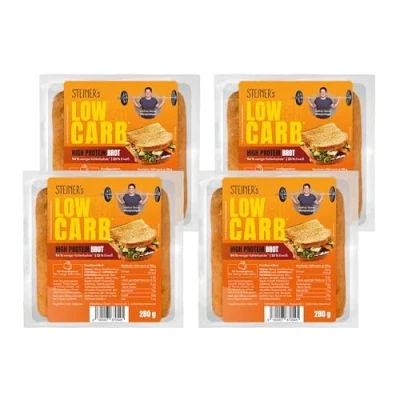 Abbildung von STEINER&#039;s low carb high protein Brot nur 2,6g Kohlenhydrate 23g Eiweiß (4x280g)