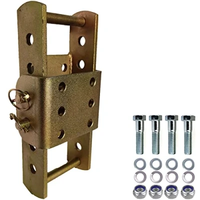 Abbildung von XIMPLIO Universelle Höhenverstellbare Anhängerkupplung Anpassung Kugelhöhe mit Wechselsystem AHK Bock (für 2 Loch 90 mm AHK, Verzinkt, 5 x 45 mm)