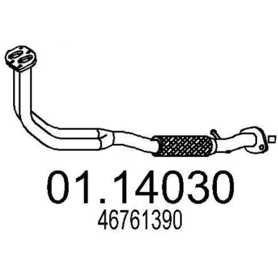 Abbildung von MTS 01.14030 Abgasrohr 865 vorne für Mittelschalldämpfer FIAT: Punto II Schrägheck