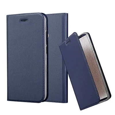 Abbildung von Cadorabo Hülle kompatibel mit Xiaomi Mi A1 / 5X aus Premium Kunst Leder Flip Klappbare Stoßfeste Magnetische [Standfunktion] [Kartenfächern] Cover für Tasche in Blau