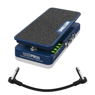 Abbildung von HOTONE Cory Wong Signature Press Pedal 4 in 1 Umschaltbares Wah &amp; Active Volume Passive Expression Effektpedal mit sichtbaren Pedalstellungsanzeigen