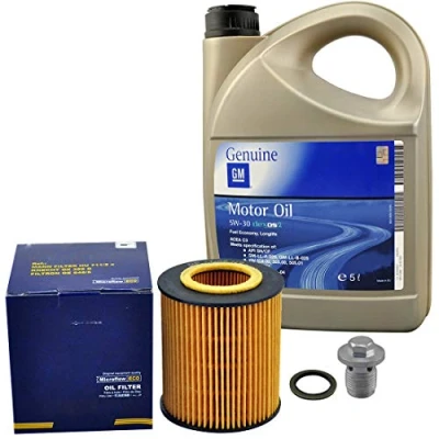 Abbildung von Inspektionspaket SCT Ölfilter 5Liter Original GM Öl Dexos2 inkl Ölablassschraube