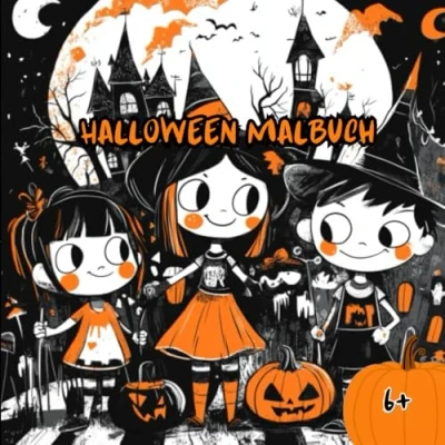 Abbildung von Halloween Malbuch: 30 altersgerechte Motive für Kinder ab 6: Zum Ausmalen, Ausschneiden, Dekorieren und Versenden.