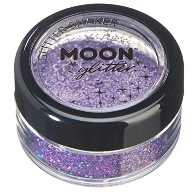 Abbildung von Holographische Glitzer Shaker von Moon Glitter 100% kosmetischer für Gesicht, Körper, Nägel, Haare und Lippen 5gr Violett