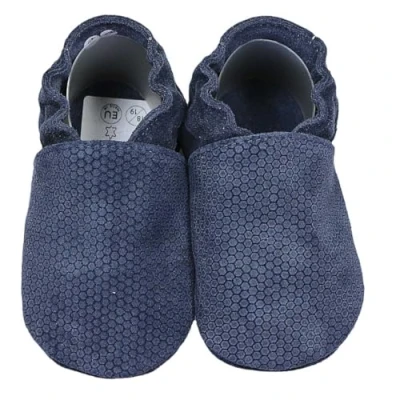 Abbildung von HOBEA Germany Krabbelschuhe für Jungs und Mädchen in verschiedenen Designs (20/21 EU, blau geprägt)