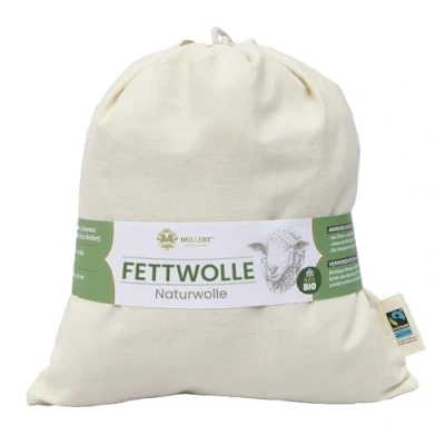 Abbildung von Hollert Stoffwindeln, Bio Fettwolle Naturwolle 100g Schafwolle Rohwolle Wollfett Lanolin