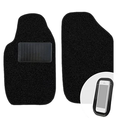 Abbildung von moto MOLTICO Vorne Fußmatten Auto Velours Autoteppiche Schwarz Automatten Set 2 teilig passend für Peugeot 206 1998 2009