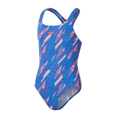 Abbildung von Speedo Girls Hyperboom Allover Medalist Badeanzug für Kinder, Größe: 116, Siren red/picton blue