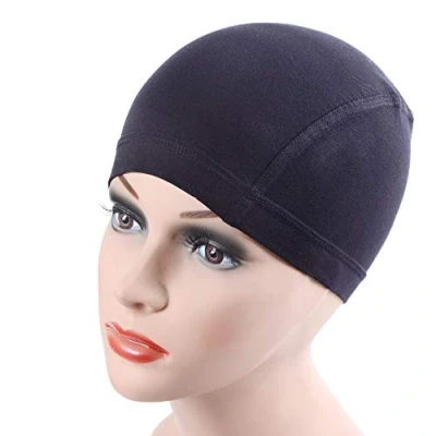 Abbildung von 1 Stück Wig Cap Bambus Kappe unter Perücke zu Tragen Elastische Stoff Perückenkappe (Schwarz)