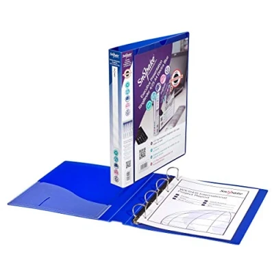 Abbildung von Snopake Präsentationsringbuch Polypropylen 4 D Ringe 25 mm A4 10 Stück Elektra Blau