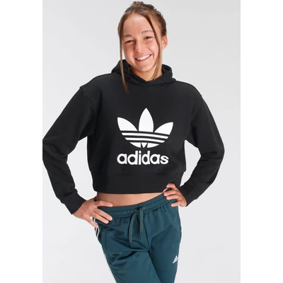 Abbildung von adidas Originals Cropped Junior Kapuzenpullover für Kinder, Größe: 128, Black