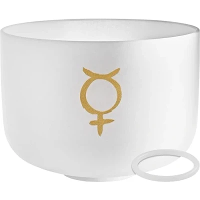 Abbildung von Sonic Energy 12 Zoll Kristallklangschale Merkur 141,27 Hz, Ton C#4, Halschakra Für Meditation, Yoga, Klangheilung Inkl. Silikonring (PCSB12ME)