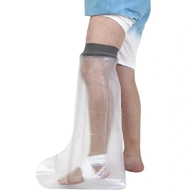 Abbildung von EVERCRYO Wasserdichte Gipsabdeckung für Erwachsene Dusche, Bad wiederverwendbarer Gips und Verbandschutz wasserdichter Schutz gebrochenes kurzes Bein, Knöchel, Fuß (grau)