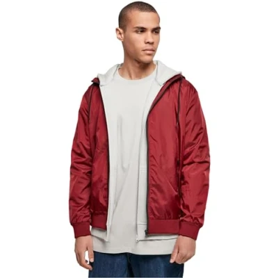 Abbildung von Build Your Brand Herren Basic Windrunner Jacke, Burgundy/Black, XXL