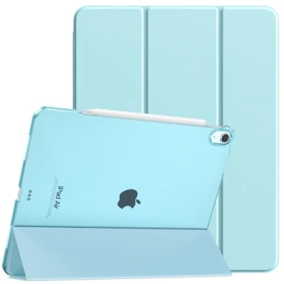 Abbildung von TiMOVO für iPad Air 13 Zoll Hülle M2 2024, Schlanke 13&quot; (M2), Unterstützt Touch ID, Auto Schlaf/Aufwach Schutzhülle mit Transluzent Rückhülle, Hülle, Himmelblau