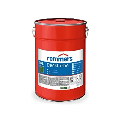Abbildung von Remmers Deckfarbe blattgrün, 10 Liter, für innen und außen, Wetterschutzfarbe viele Untergründe, hochdeckend, wetterfest
