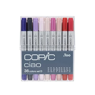Abbildung von COPIC Ciao Marker Set D mit 36 Farben, Allround Layoutmarker, im praktischen Acryl Display zur Aufbewahrung und einfachen Entnahme