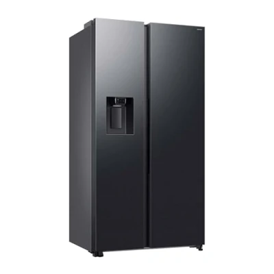 Abbildung von Samsung RS70F65KDFEF Side by Kühl Gefrierkombination, AI Kühlschrank mit Gefrierfach, 178 cm, 640 l, Eis /Wasserspender Wassertank, Energy Mode, Metal Cooling, Black Steel