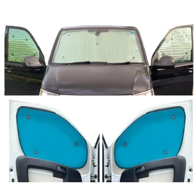 Abbildung von Fensterrollo Set Kombatibel Mit Iveco Daily (2014 Date)(Frontset) Rückenfarbe in Aqua, Reversibel und Thermisch