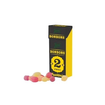 Abbildung von Jung&#039;s Slim Box Fruchtmix, Himbeere, Pfirsich, Zitrone, Praktisch für Unterwegs, Gastgeschenk, Kinder Geburtstag, Schulbeginn Fruchtbonbons 25 g
