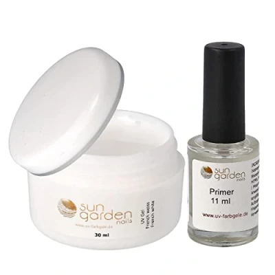 Abbildung von UV Frenchgel white 30ml inkl. Primer Haftvermittler 11ml French weiss Gel Set Nagelset für Gele
