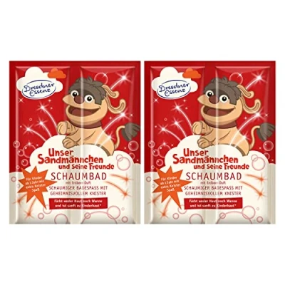 Abbildung von 2er Pack Dresdner Essenz Pflegebad Sandmännchen Erdbeer Duft 2 x 45 g Badezusatz vegan