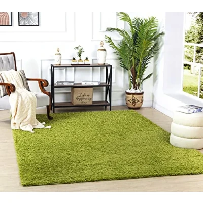 Abbildung von Surya Hochflor Teppich &quot;UNI CHIC 2307&quot;, rechteckig, Flauschig, Langflor, Weich, Wohnzimmer Flurteppich, Grün