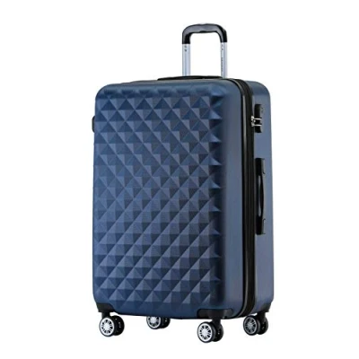 Abbildung von BEIBYE Zwillingsrollen 2066 Hartschale Trolley Koffer Reisekoffer Gepäck M L XL Set (Dunkelblau, XL)