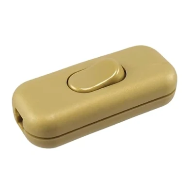 Abbildung von Zwischenschalter Gold, 3 polig (2) Gehäuse und Kontakten mit schrauben, 6 A, 250 V , Schnur Wippe EIN/AUS Passt für LED