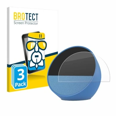 Abbildung von BROTECT Schutzglas für Amazon Echo Spot 2024 (3 Stück) Schutzfolie Panzer Folie Glas [Extrem Kratzfest 9H, Anti Fingerprint, Ultra Transparent]
