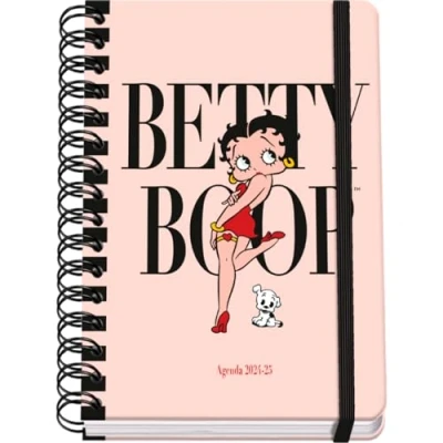 Abbildung von Dohe Schülerkalender 2024 2025, Wochenansicht, A5 (15 x 21 cm), Ringverschluss und Gummi, Spanisch Englisch, 4 Aufkleberseiten, September bis Juni, Schulmaterial Betty Boop