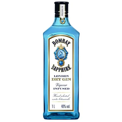 Abbildung von Bombay Sapphire Distilled London Dry Gin, per Dampfinfusion hergestellt mit 10 erlesenen exotischen Botanicals, ideal für die Hausbar und als Geschenk ab 18, 40% Vol., 100 cl/1L