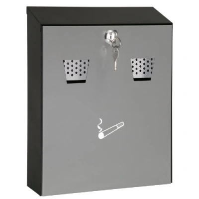 Abbildung von WEDO 17035112 Wandascher kompakt (Füllmenge 3,1 l Pulverbeschichtetes Stahlblech) grau/schwarz, 25.6 x 7. 5 32 cm