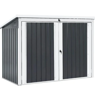 Abbildung von HOME DELUXE Mülltonnenbox BASURA L 1x 240L + 2x 120L (1,5 m², Komplett Set), abschließbare Türen, Gartenbox, Mülltonnenverkleidung
