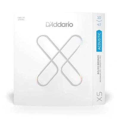 Abbildung von D&#039;Addario 10 47 Leichte 12 saitige, XS 80/20 Bronzebeschichtete Akustikgitarrensaiten
